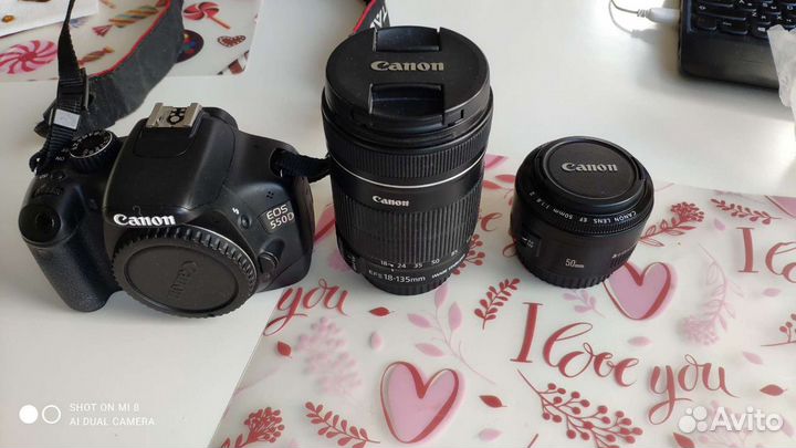 Фотоаппарат canon 550d +объективы 50мм и 18-135мм