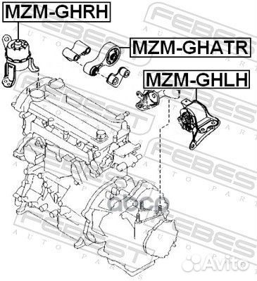 Опора двигателя R mazda 6 07- febest MZM-ghrh