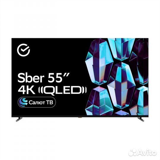 Телевизор Sber 55 дюймов, 4k, qled матрица, новый