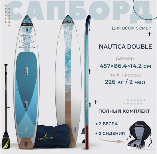 Сап борд nautica double 15'