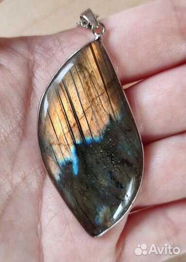 Лабрадорит кольцо 9г + кулон 13г