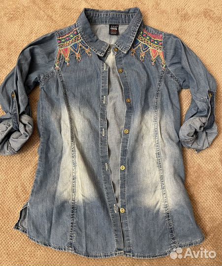 Джинсовая рубашка на девочку