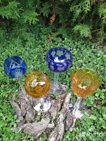 Бокалы цветной хрусталь