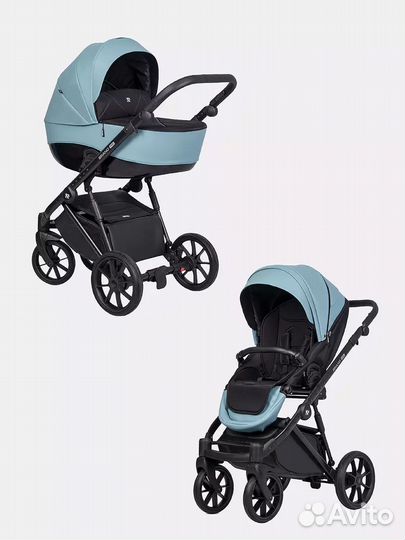 Детская коляска 2 В 1 Riko Brano PRO crystal blue