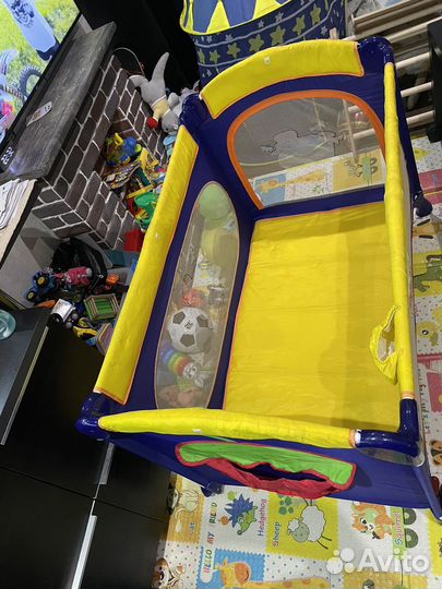 Детская кровать манеж складная с матрасом