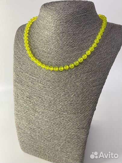 Желтые бусы из камней агат 44 см