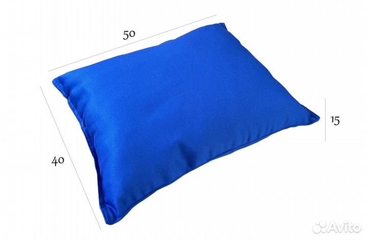 Подушка 50х40х15 см для спального мешка, синяя