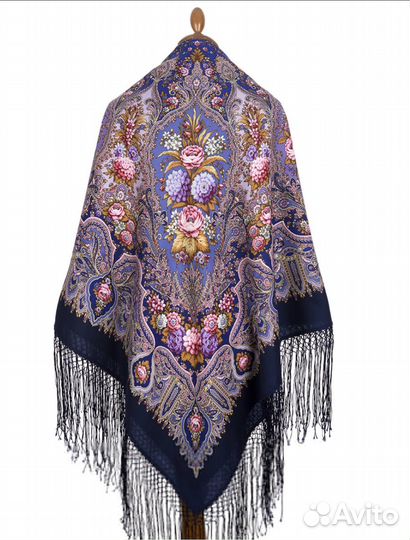 Павловопосадский платок 146 миндаль вид 13