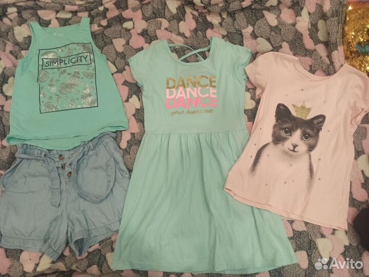 Пакет летних фирменных вещей на девочку 146
