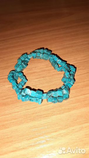 Браслет и бусы из природной бирюзы. Винтаж