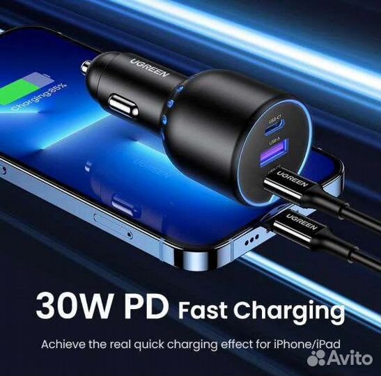 Автомобильное зу Ugreen 130W (новое)