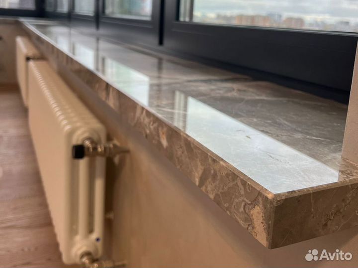 Подоконники из бежевого мрамора Венеция деликато