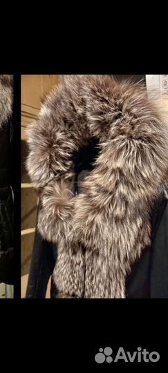 Кожаная куртка с мехом чернобурки