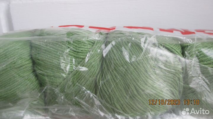 Зеленая пряжа для вязания хлопок Турция