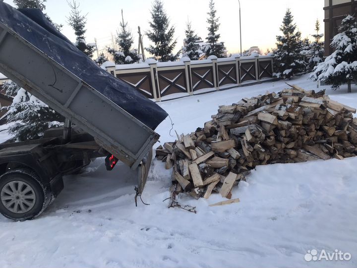 Дрова, березовые, колотые сухие, сырые