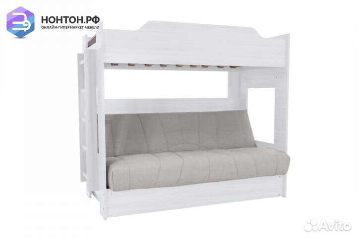 Двухъярусная кровать с диван-кроватью жаккард свет