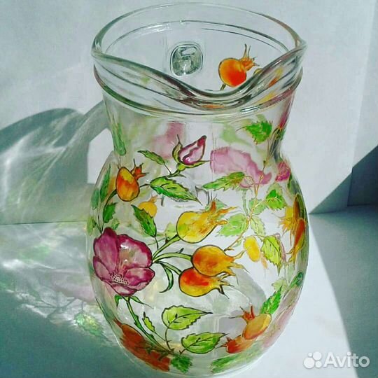 Кувшин с витражной росписью