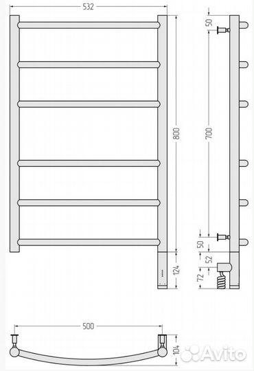 Сунержа Галант 3.0 800х500 мэм правый Золото