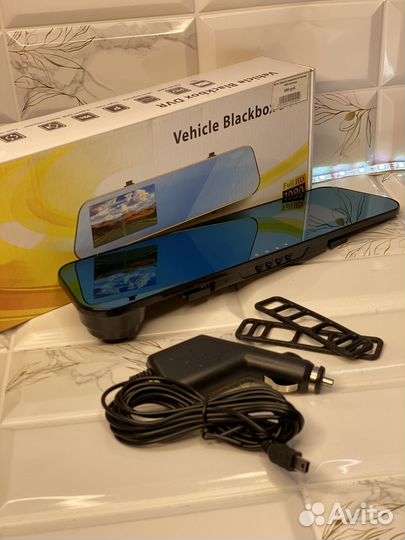 Авто зеркала видеорегистратор 1080 желтый