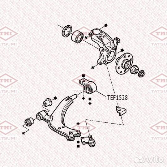 Tatsumi TEF1528 Сайлентблок рычага перед прав/лев