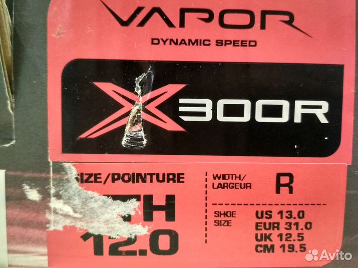 Коньки роликовые хоккейные bauer X300R размер Y12
