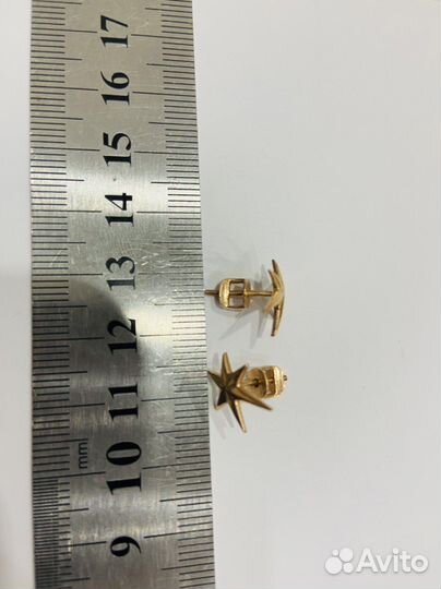 Золотые Серьги пусеты гвоздики 585
