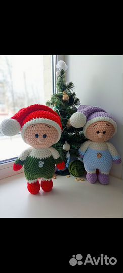 Вязаные игрушки ручной работы Пупсы