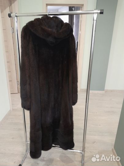 Шуба норковая с капюшоном