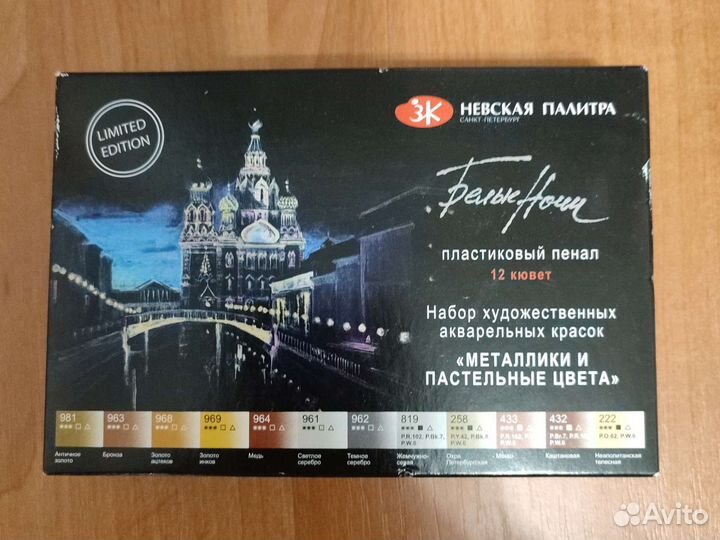 Акварельные краски невская палитра