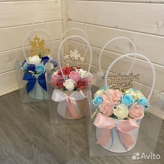 Букет из мыльных роз на 1 сентября