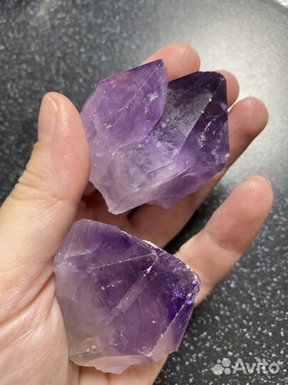 Аметист лавандовый, топаз лимонный кристаллы