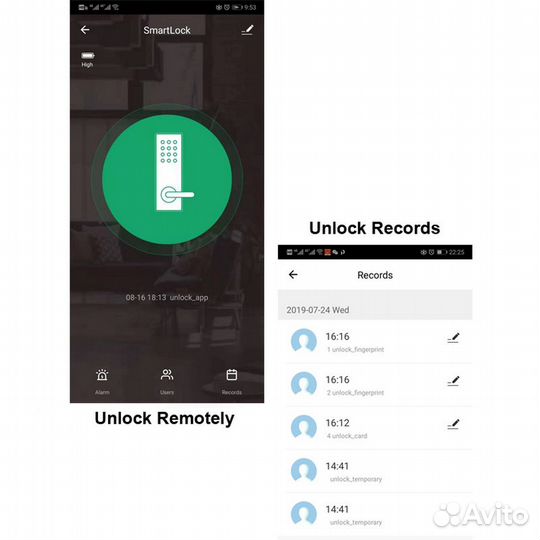 Wifi Замок Вход по Отпечатку Tuya Smart life