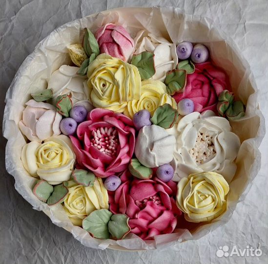 Пасхальный зефир,Зефирные цветы в коробке