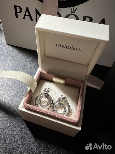 Серьги сережки Pandora