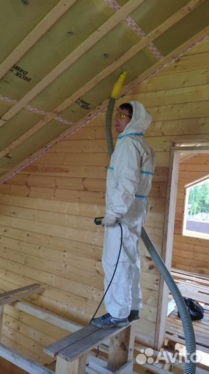 Утепление дома эковатой