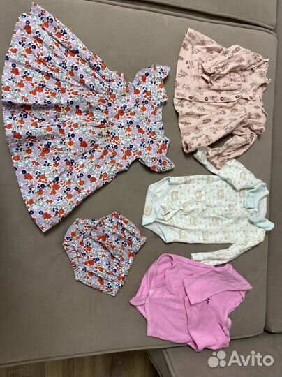 Одежда для девочки, 6-9 месяц, пакетом