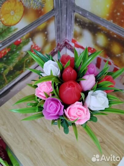 Букеты из мыла на 8 марта