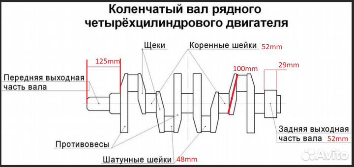 Коленвал Iseki/Mitsubishi S3L-2