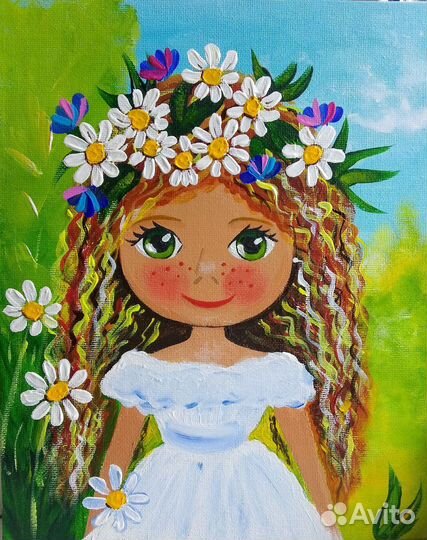 Картина на холсте Девочка лето