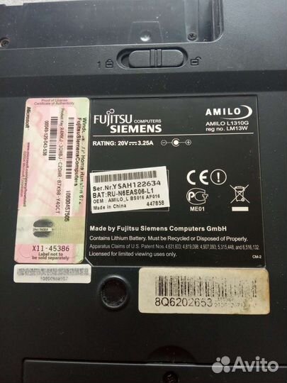 Ноутбук fujitsu siemens amilo