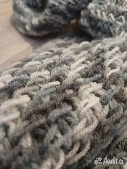 Шарф пестрый вязаный