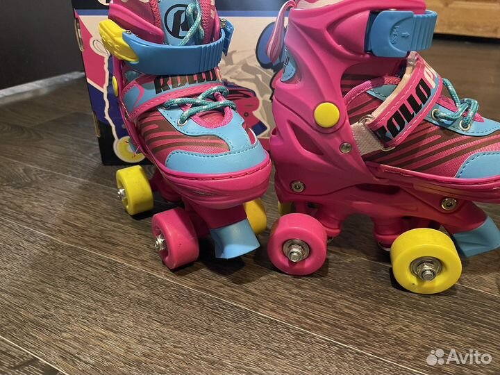 Коньки роликовые Rollo pro раздвижные + защита