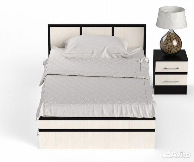 Кровать с ящиками и тумбой Сакура 1200 цвет венге/дуб лоредо