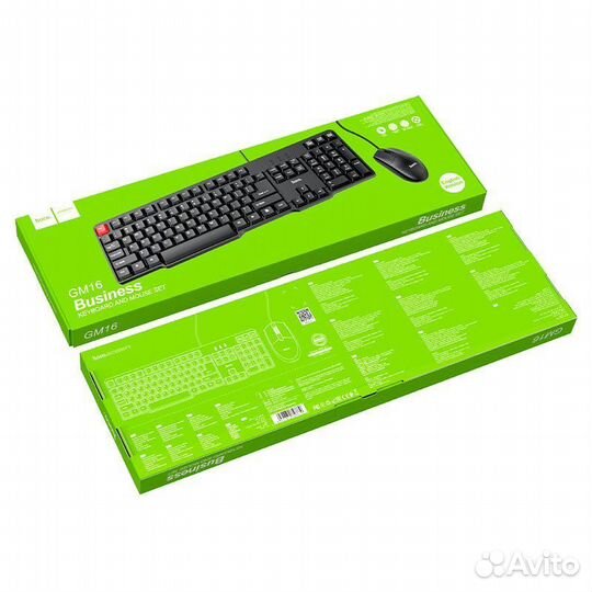 Набор клавиатура пров+мышь hoco GM16 business