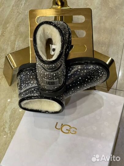 Угги со стразами Ugg Clear Ultra Mini Bling