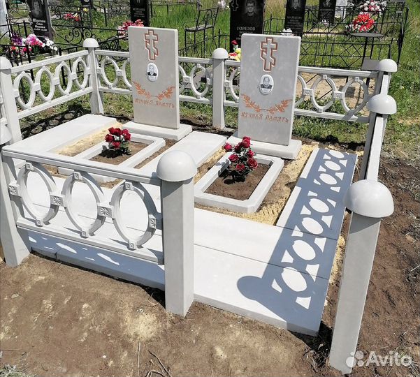 Памятники оградки плитка изготовление установка