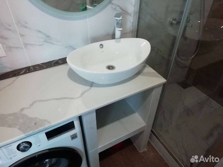 Столешница для ванной из искусственного камня