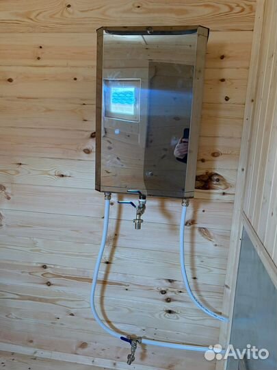 Мобильная баня из бруса 2.3 x 7 м. под ключ