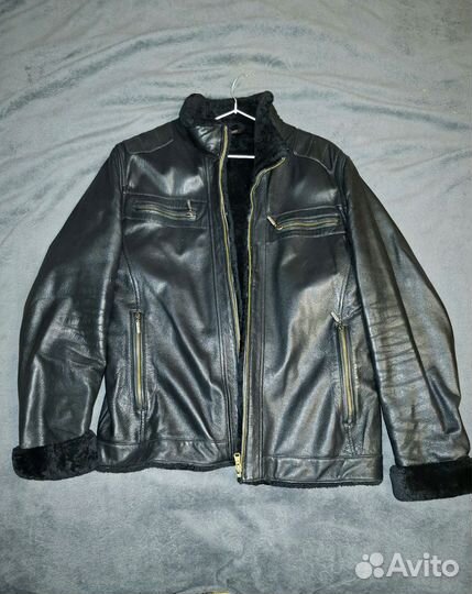 Кожаная куртка мужская 56 бу
