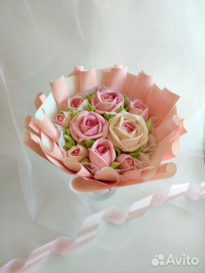 Съедобный букет из зефирных роз на заказ